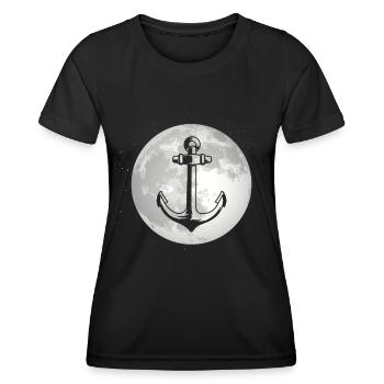 Pleine Lune - Ancre - - T-shirt sport Femme - noir - Devant - AI Model Female 172 light (172cm)