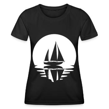 Cercle et Réflexion - Voile - - T-shirt sport Femme - noir - Devant - AI Model Female 172 light (172cm)