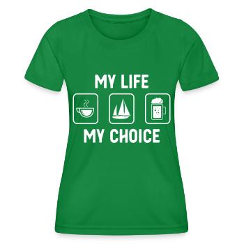 Mein Leben, meine Wahl - Bier - Segeln - - Frauen Funktions-T-Shirt - Kelly Green - Vorne - AI Model Female 172 dark (172cm)