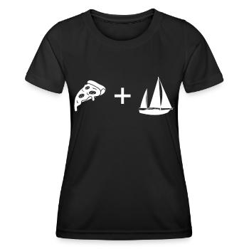 Pizza - Sailing - - Women's Functional T-Shirt - black - Front - AI Model Female 172 light (172cm)