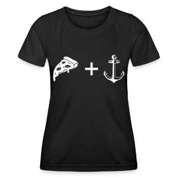 Pizza - Anker - - Women's Functional T-Shirt - black - Front - AI Model Female 172 light (172cm)