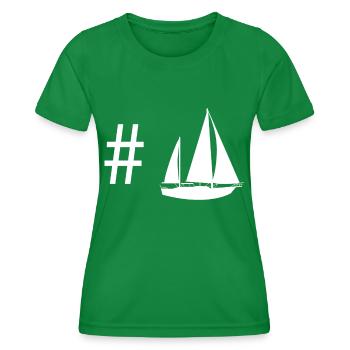 Hashtag - Segeln - - Frauen Funktions-T-Shirt - Kelly Green - Vorne - AI Model Female 172 dark (172cm)