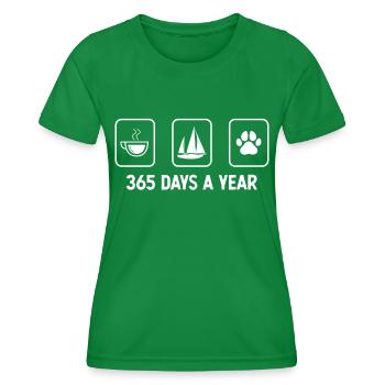 365 days a year - Dog's paw - Sailing - - Women's Functional T-Shirt - kelly green - Front - AI Model Female 172 dark (172cm)