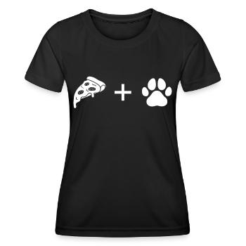 Pizza - Hundepfote - - Frauen Funktions-T-Shirt - Schwarz - Vorne - AI Model Female 172 light (172cm)