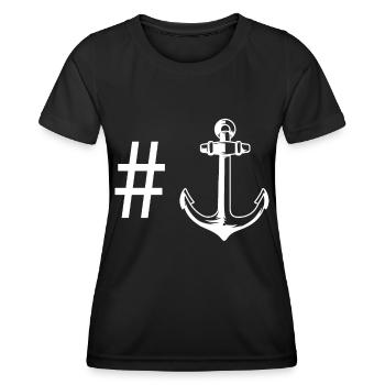 Hashtag - Anchor - - Women's Functional T-Shirt - black - Front - AI Model Female 172 light (172cm)