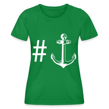 Hashtag - Anker - - Frauen Funktions-T-Shirt - Kelly Green - Vorne - AI Model Female 172 dark (172cm)