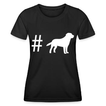 Hashtag - Hund - - Frauen Funktions-T-Shirt - Schwarz - Vorne - AI Model Female 172 light (172cm)