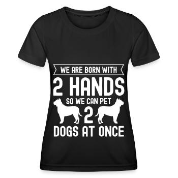 We are born with 2 hands, so we can do 2 H - Women's Functional T-Shirt - black - Front - AI Model Female 172 light (172cm)