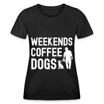 Weekends Coffee Dogs - Women's Functional T-Shirt - black - Front - AI Model Female 172 light (172cm)