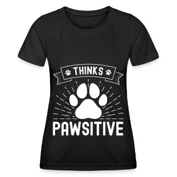 Thinks Pawsitive - Women's Functional T-Shirt - black - Front - AI Model Female 172 light (172cm)