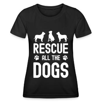 Rette alle Hunde - Frauen Funktions-T-Shirt - Schwarz - Vorne - AI Model Female 172 light (172cm)