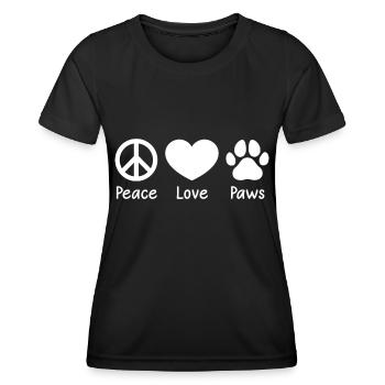 Pattes d’amour de paix - T-shirt sport Femme - noir - Devant - AI Model Female 172 light (172cm)