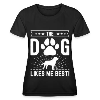 The dog likes me best - Women's Functional T-Shirt - black - Front - AI Model Female 172 light (172cm)