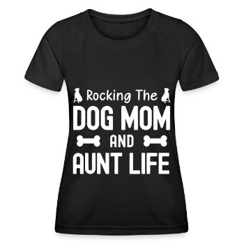 Rocking The Dog Mama und Tante Leben - Frauen Funktions-T-Shirt - Schwarz - Vorne - AI Model Female 172 light (172cm)