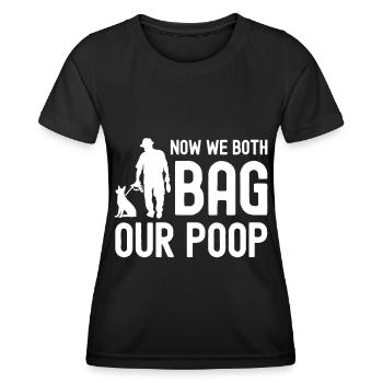 Maintenant, nous emballons tous les deux nos excréments - T-shirt sport Femme - noir - Devant - AI Model Female 172 light (172cm)