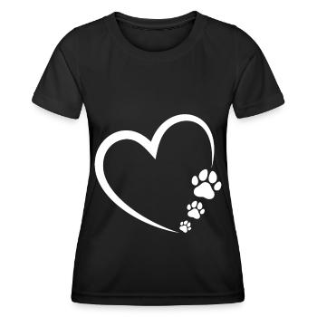 Cœur de patte - T-shirt sport Femme - noir - Devant - AI Model Female 172 light (172cm)