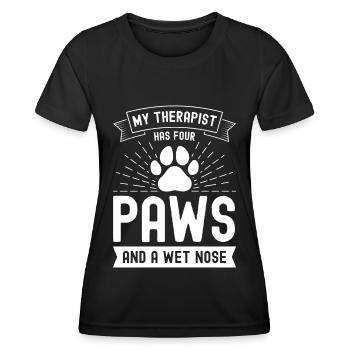 Mein Therapeut hat vier Pfoten und eine feuchte Na - Frauen Funktions-T-Shirt - Schwarz - Vorne - AI Model Female 172 light (172cm)