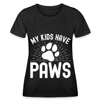My children have paws 1 - Women's Functional T-Shirt - black - Front - AI Model Female 172 light (172cm)