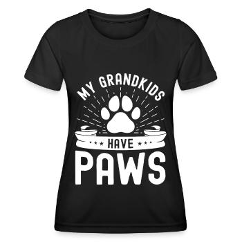 My grandchildren have paws - Women's Functional T-Shirt - black - Front - AI Model Female 172 light (172cm)