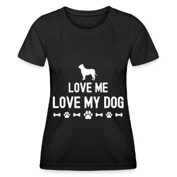 Aimez-moi Aimez mon chien - T-shirt sport Femme - noir - Devant - AI Model Female 172 light (172cm)
