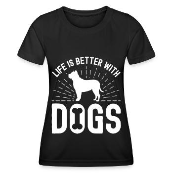Life is better with dogs - Women's Functional T-Shirt - black - Front - AI Model Female 172 light (172cm)