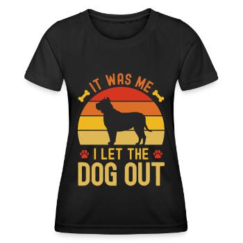 C’est moi qui ai laissé sortir le chien - T-shirt sport Femme - noir - Devant - AI Model Female 172 light (172cm)
