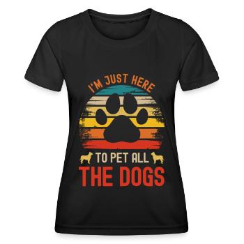 Ich bin nur hier, um alle Hunde zu streicheln - Frauen Funktions-T-Shirt - Schwarz - Vorne - AI Model Female 172 light (172cm)