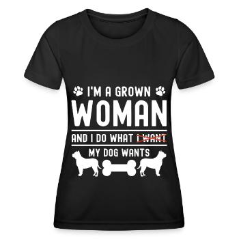 Ich bin eine erwachsene Frau und mache, was ich wi - Frauen Funktions-T-Shirt - Schwarz - Vorne - AI Model Female 172 light (172cm)