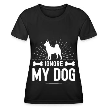 Ignorer mon chien - T-shirt sport Femme - noir - Devant - AI Model Female 172 light (172cm)