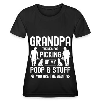 Grandpa Thanks for picking up my poop and - Women's Functional T-Shirt - black - Front - AI Model Female 172 light (172cm)