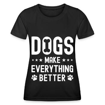 Hunde machen alles besser - Frauen Funktions-T-Shirt - Schwarz - Vorne - AI Model Female 172 light (172cm)