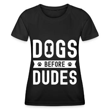 Chiens devant les ducats - T-shirt sport Femme - noir - Devant - AI Model Female 172 light (172cm)