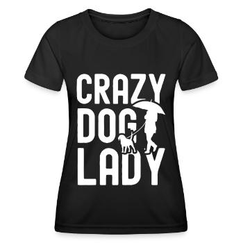 Verrückte Hundedame - Frauen Funktions-T-Shirt - Schwarz - Vorne - AI Model Female 172 light (172cm)