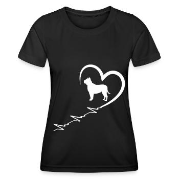 Hundeherz und Herzschlag - Frauen Funktions-T-Shirt - Schwarz - Vorne - AI Model Female 172 light (172cm)