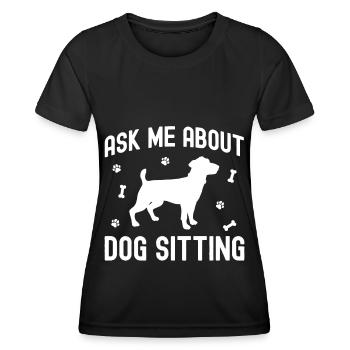 Fragen Sie mich über Hundesitting - Frauen Funktions-T-Shirt - Schwarz - Vorne - AI Model Female 172 light (172cm)