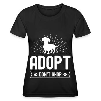 Adoptieren, nicht einkaufen - Frauen Funktions-T-Shirt - Schwarz - Vorne - AI Model Female 172 light (172cm)