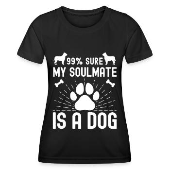 99 Bien sûr, mon âme sœur est un chien - T-shirt sport Femme - noir - Devant - AI Model Female 172 light (172cm)