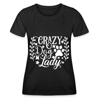 Crazy Dog Lady - Patte et étoiles - T-shirt sport Femme - noir - Devant - AI Model Female 172 light (172cm)