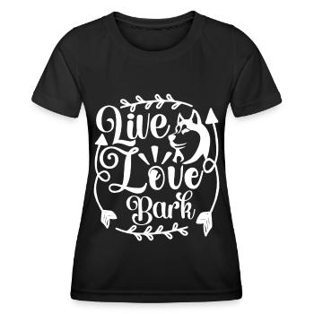Life Love Barking - - T-shirt sport Femme - noir - Devant - AI Model Female 172 light (172cm)