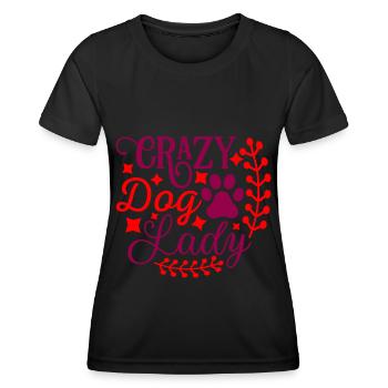 Crazy Dog Lady - Red Stars - Women's Functional T-Shirt - black - Front - AI Model Female 172 light (172cm)