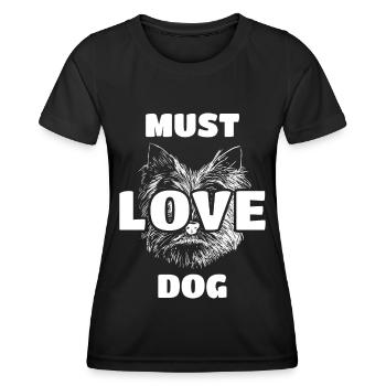 Doit aimer le chien - T-shirt sport Femme - noir - Devant - AI Model Female 172 light (172cm)