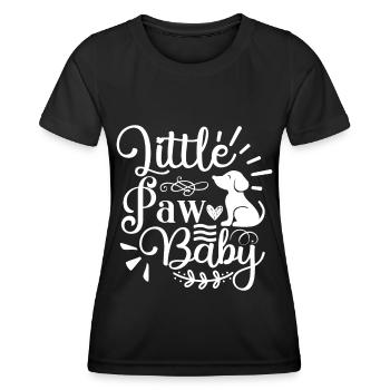 Kleines Pfotenbaby - Welpe und Herz - Frauen Funktions-T-Shirt - Schwarz - Vorne - AI Model Female 172 light (172cm)