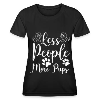 Moins de gens, plus de chiots - T-shirt sport Femme - noir - Devant - AI Model Female 172 light (172cm)