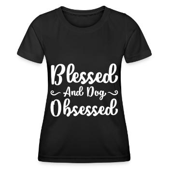 Béni et obsédé par les chiens - T-shirt sport Femme - noir - Devant - AI Model Female 172 light (172cm)