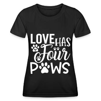 L’amour a quatre pattes - T-shirt sport Femme - noir - Devant - AI Model Female 172 light (172cm)