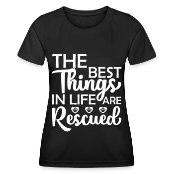 The best things in life are saved - Women's Functional T-Shirt - black - Front - AI Model Female 172 light (172cm)