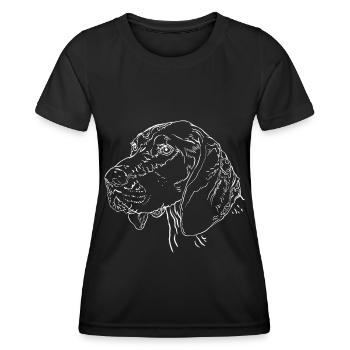 Chien allemand à poil court - T-shirt sport Femme - noir - Devant - AI Model Female 172 light (172cm)