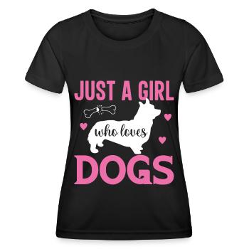 Juste une fille qui aime les chiens - T-shirt sport Femme - noir - Devant - AI Model Female 172 light (172cm)