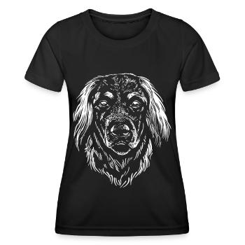 Hovarwart - Kopf - Hund - Frauen Funktions-T-Shirt - Schwarz - Vorne - AI Model Female 172 light (172cm)