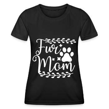 Fur Mama - Stars and Paws - Women's Functional T-Shirt - black - Front - AI Model Female 172 light (172cm)